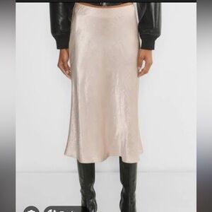 ARITIZA Babaton Satin-Feel Slip Maxi Skirt in Taupe